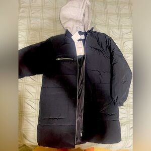 Zara girl size 10 puffer jacket.  Black color.  Brand new with tag.